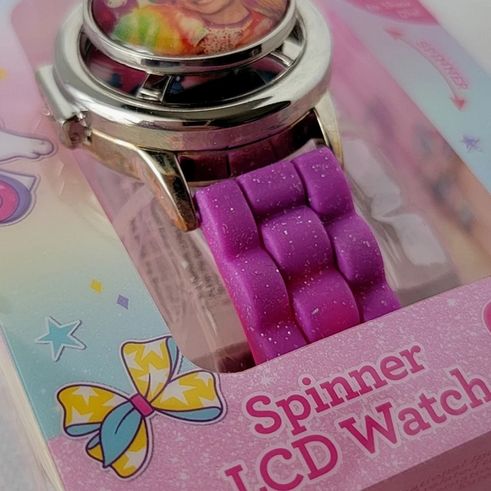 JoJo Siwa Metal Spinner Flip Watch with Rainbow Band
